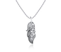 Stylish Leaf Designed Silver Necklace SPE-3670